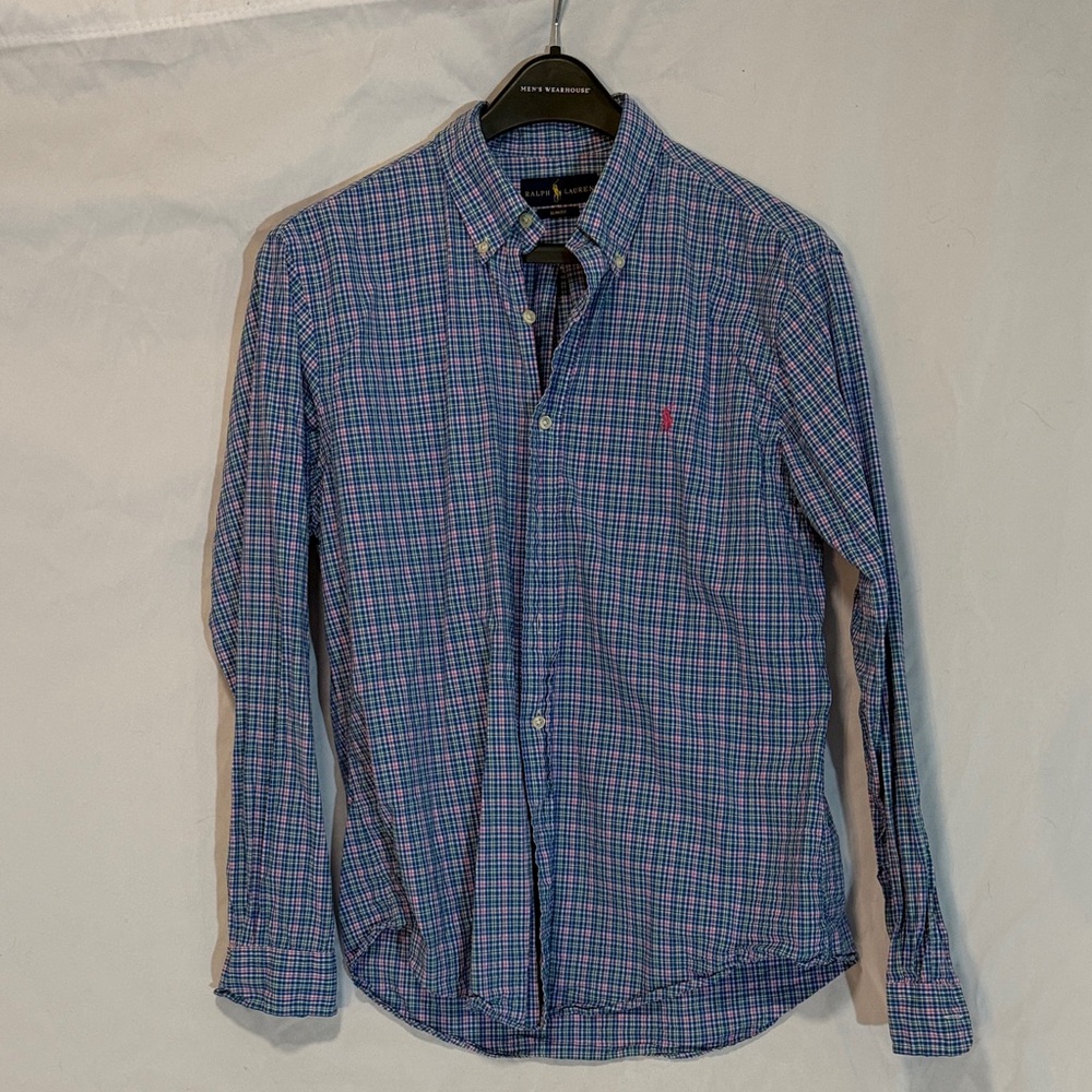 Men's Ralph Lauren Blue/Pink/Green Checkered Shirt /Slim